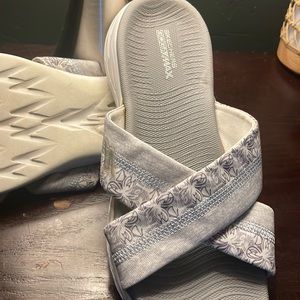 Skecher slides. Comfortable and durable.